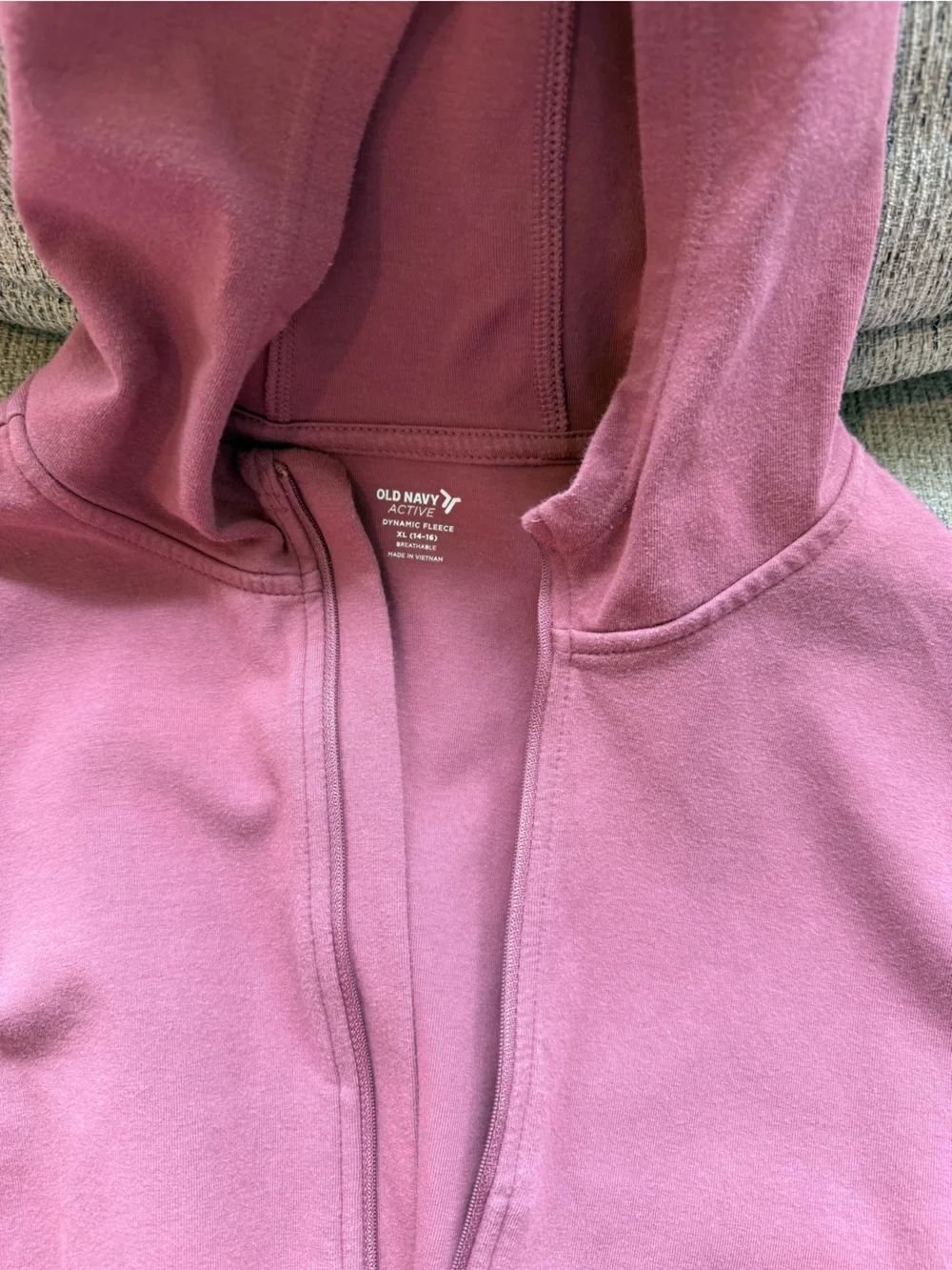 Old Navy Active Mauve Pink Zip-Up Hoodie Sweatshirt